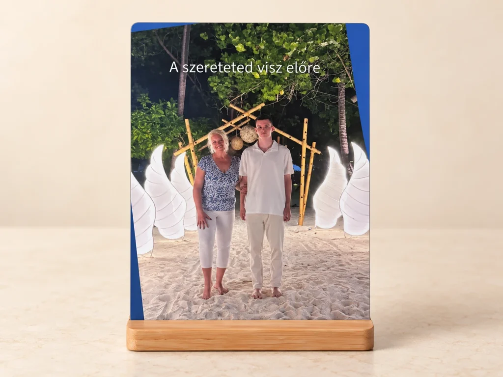 Fototafel auf Holzständer