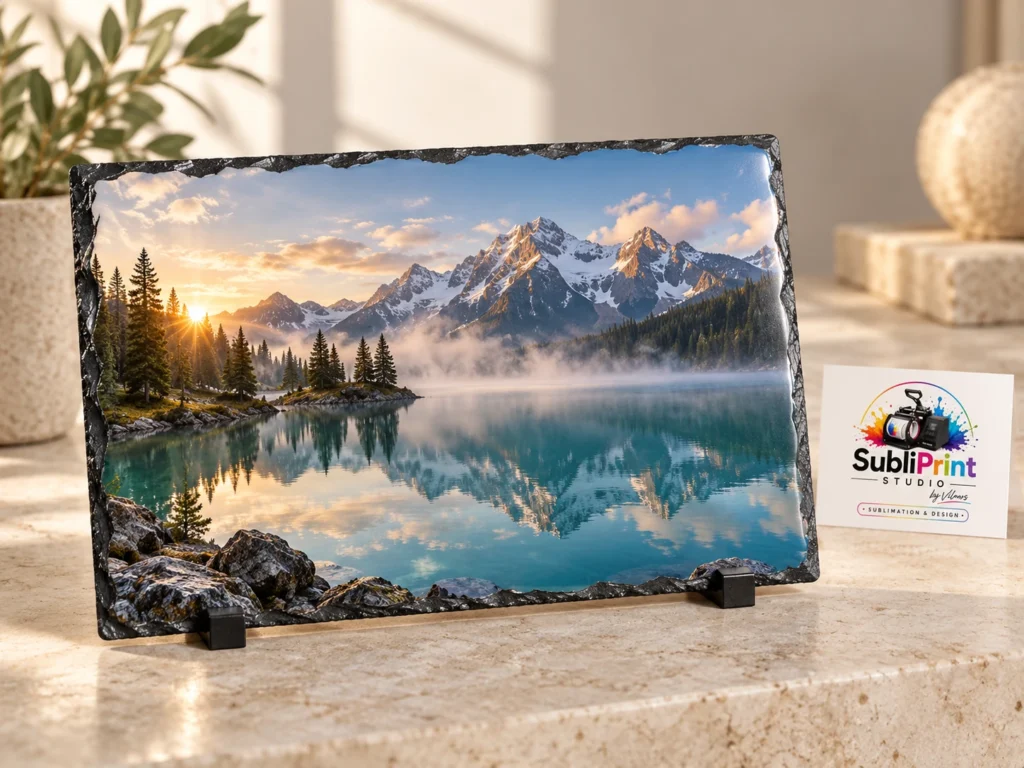 Schieferbild mit Landschaft