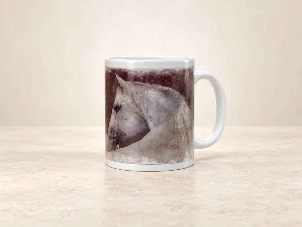 Tasse mit Pferdemotiv